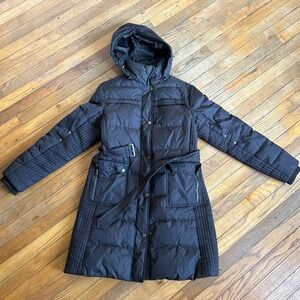 Tommy Hilfiger Brown Hooded Puffer Parka - Size Med